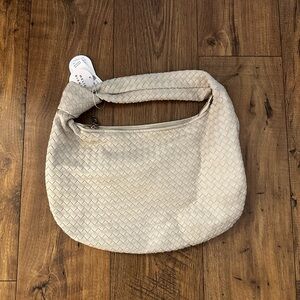 Anthropologie Woven Cream Hobo Bag